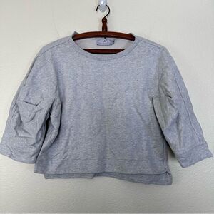 Stella McCartney x Adidas Cropped 3/4 Sleeve Sweatshirt in Heather Gray Size XS
